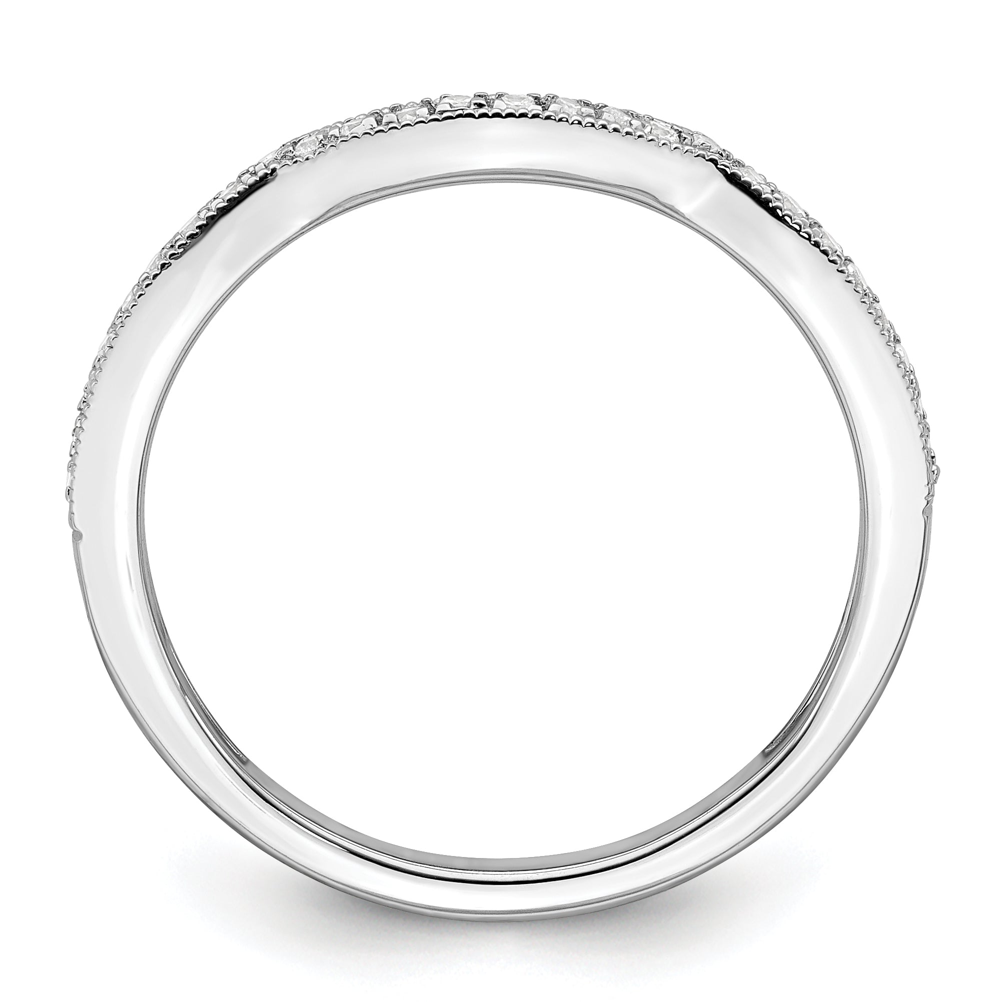 0.12ct. CZ Solid Real 14k White Polish Matching Wedding Wedding Band Ring
