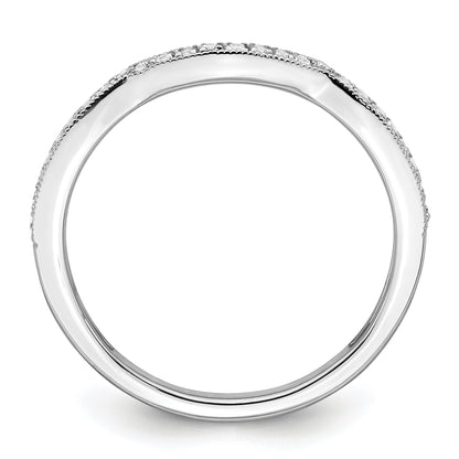 0.12ct. CZ Solid Real 14k White Polish Matching Wedding Wedding Band Ring