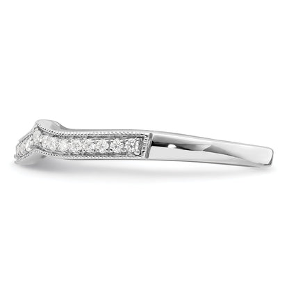 0.12ct. CZ Solid Real 14k White Polish Matching Wedding Wedding Band Ring