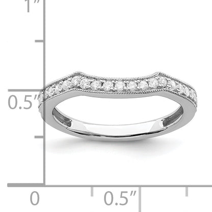 0.12ct. CZ Solid Real 14k White Polish Matching Wedding Wedding Band Ring