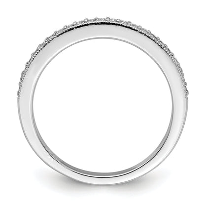 0.16ct. CZ Solid Real 14K White Gold Complete Wedding Wedding Band Ring