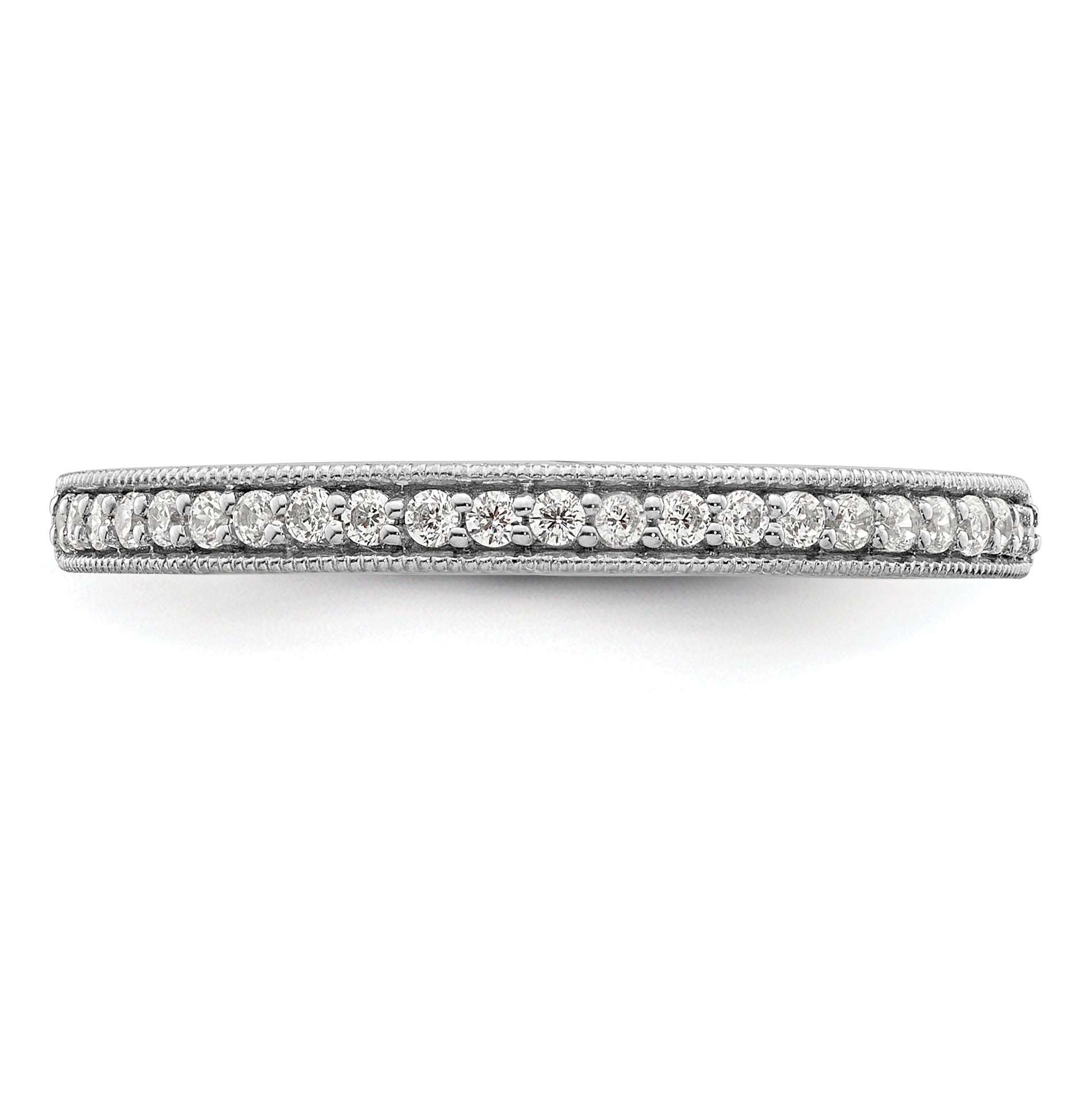 0.16ct. CZ Solid Real 14K White Gold Complete Wedding Wedding Band Ring