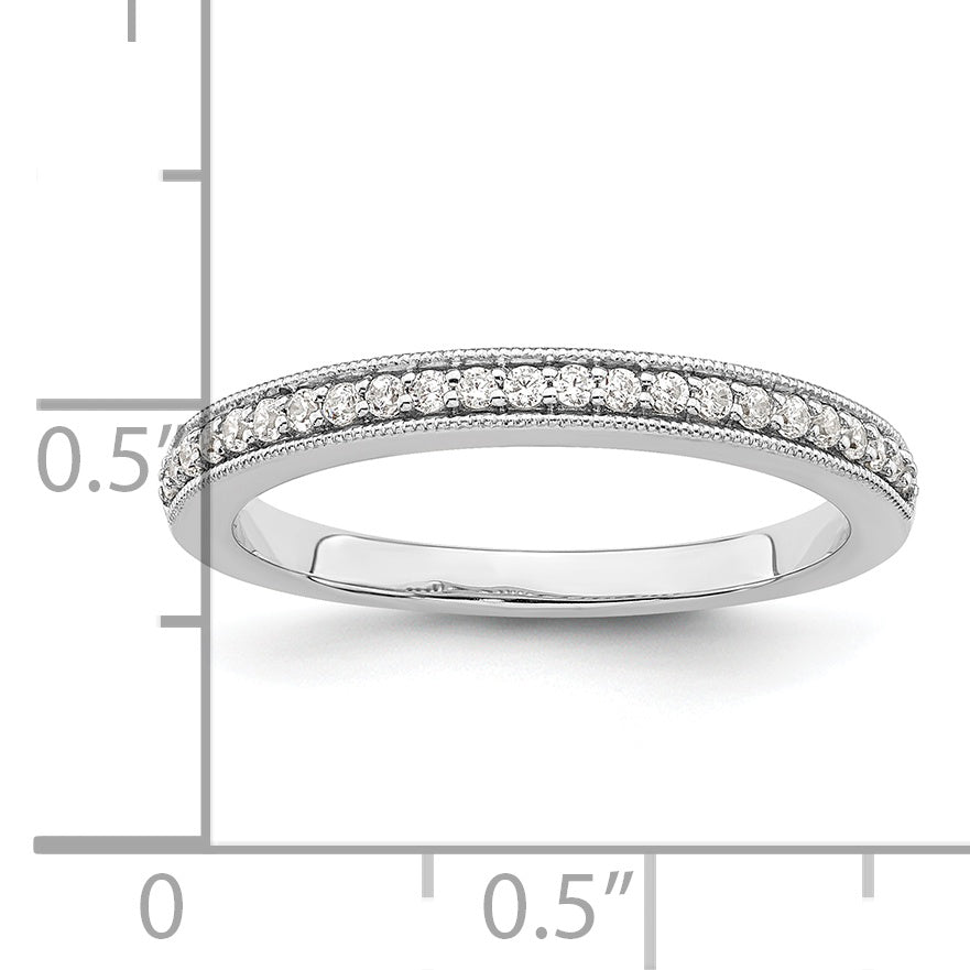 0.16ct. CZ Solid Real 14K White Gold Complete Wedding Wedding Band Ring