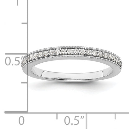 0.16ct. CZ Solid Real 14K White Gold Complete Wedding Wedding Band Ring