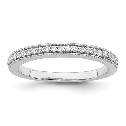0.16ct. CZ Solid Real 14K White Gold Complete Wedding Wedding Band Ring