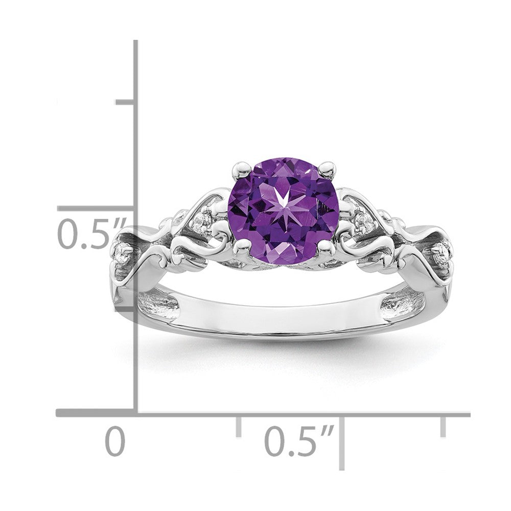 14k white gold polished amethyst and real diamond ring rm8177 am 100 wa