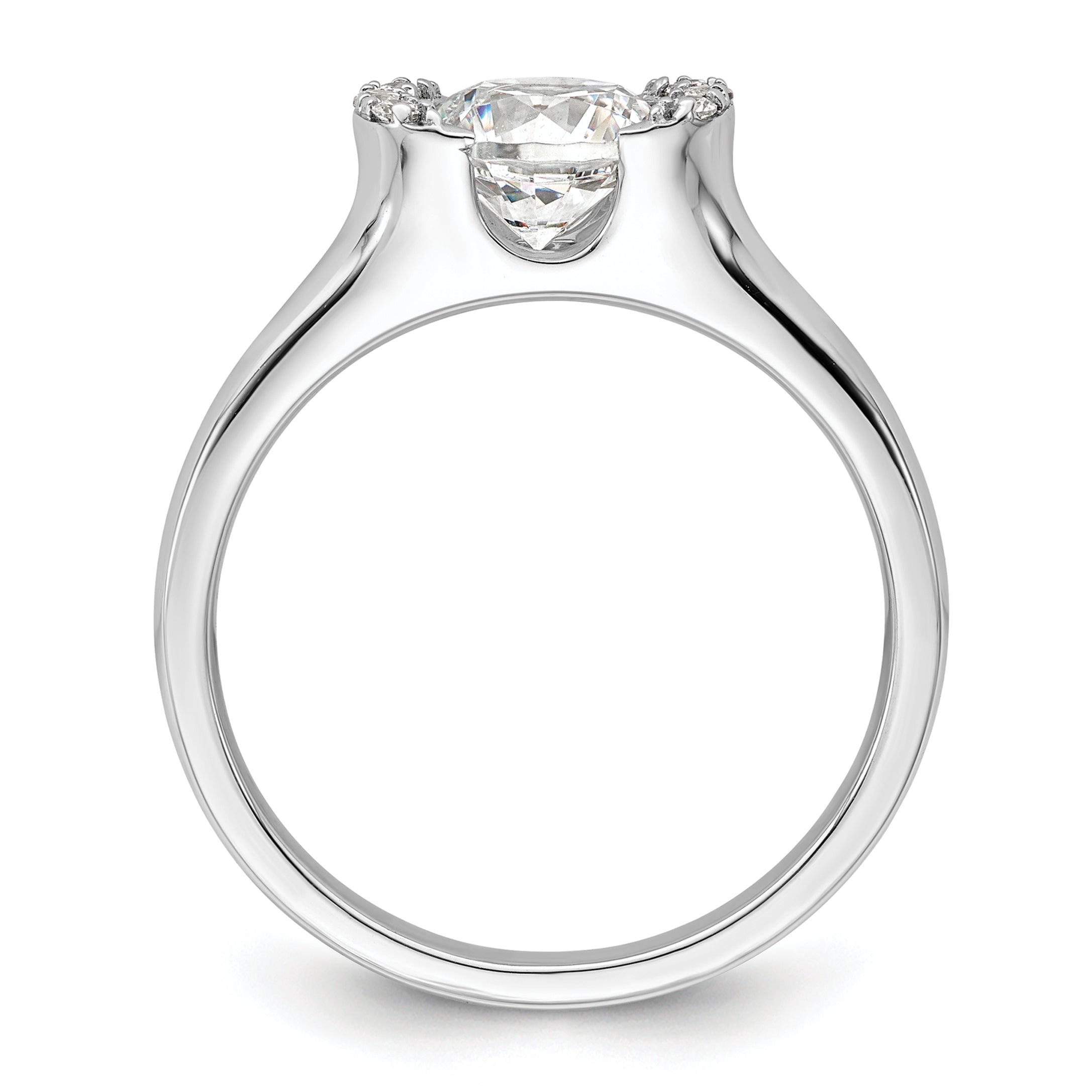 1.00ct. CZ Solid Real 14K White Gold Engagement Ring