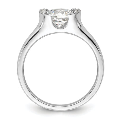 1.00ct. CZ Solid Real 14K White Gold Engagement Ring