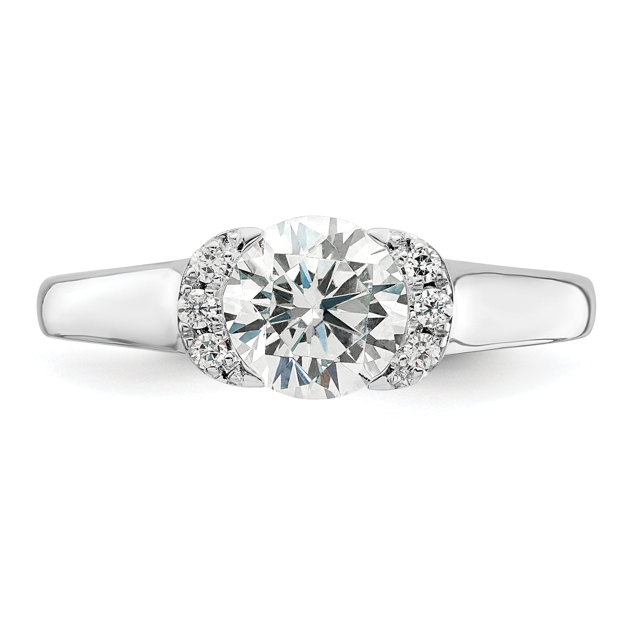 1.00ct. CZ Solid Real 14K White Gold Engagement Ring