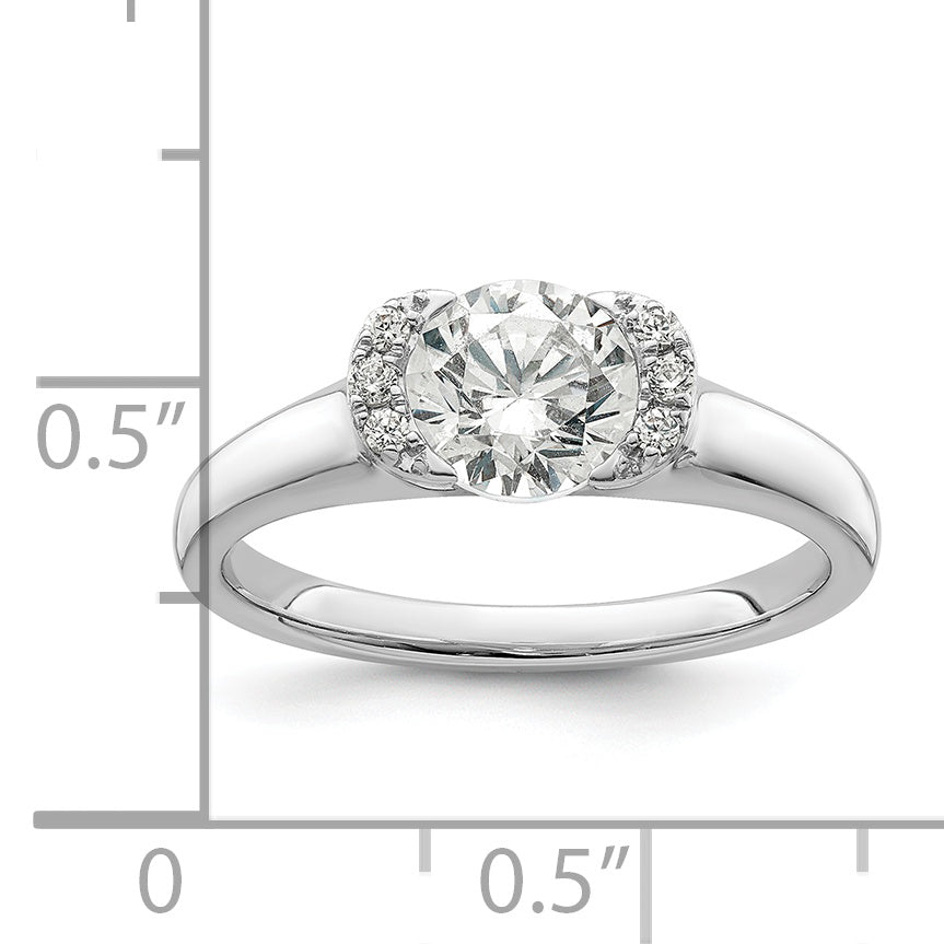 1.00ct. CZ Solid Real 14K White Gold Engagement Ring