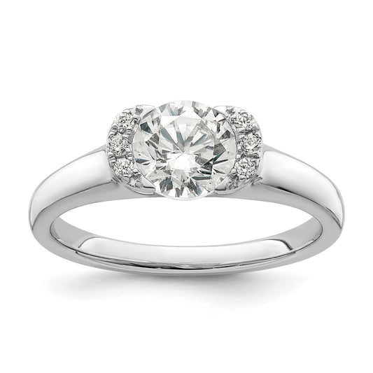 1.00ct. CZ Solid Real 14K White Gold Engagement Ring
