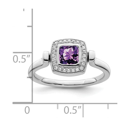 14k white gold polished amethyst and real diamond flip ring rm8231 am 027 wa