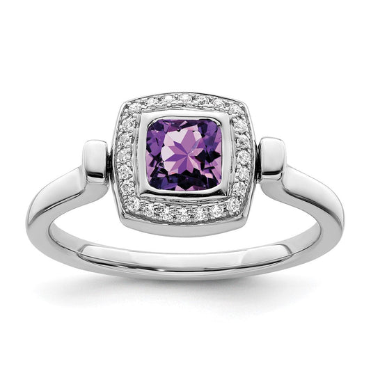 14k white gold polished amethyst and real diamond flip ring rm8231 am 027 wa