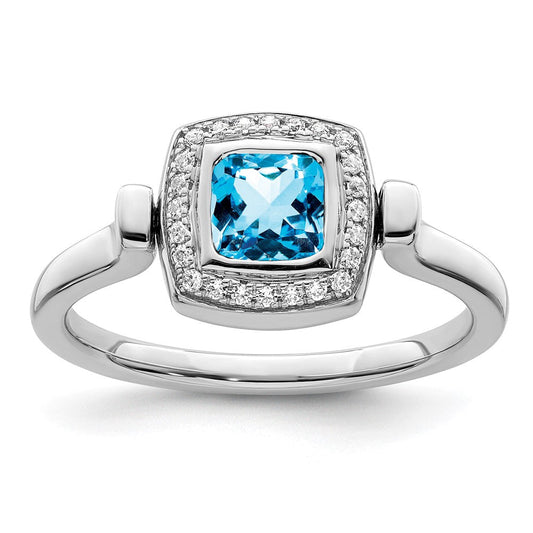 14k white gold polished blue topaz and real diamond flip ring rm8231 bt 027 wa