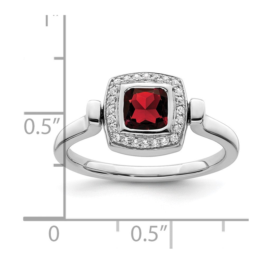 14k white gold polished garnet and real diamond flip ring rm8231 ga 027 wa