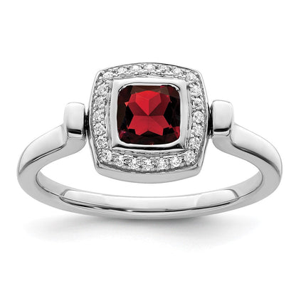 14k white gold polished garnet and real diamond flip ring rm8231 ga 027 wa