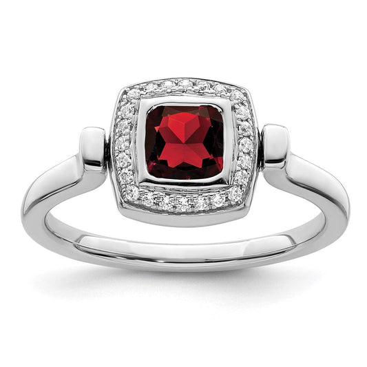 14k white gold polished garnet and real diamond flip ring rm8231 ga 027 wa