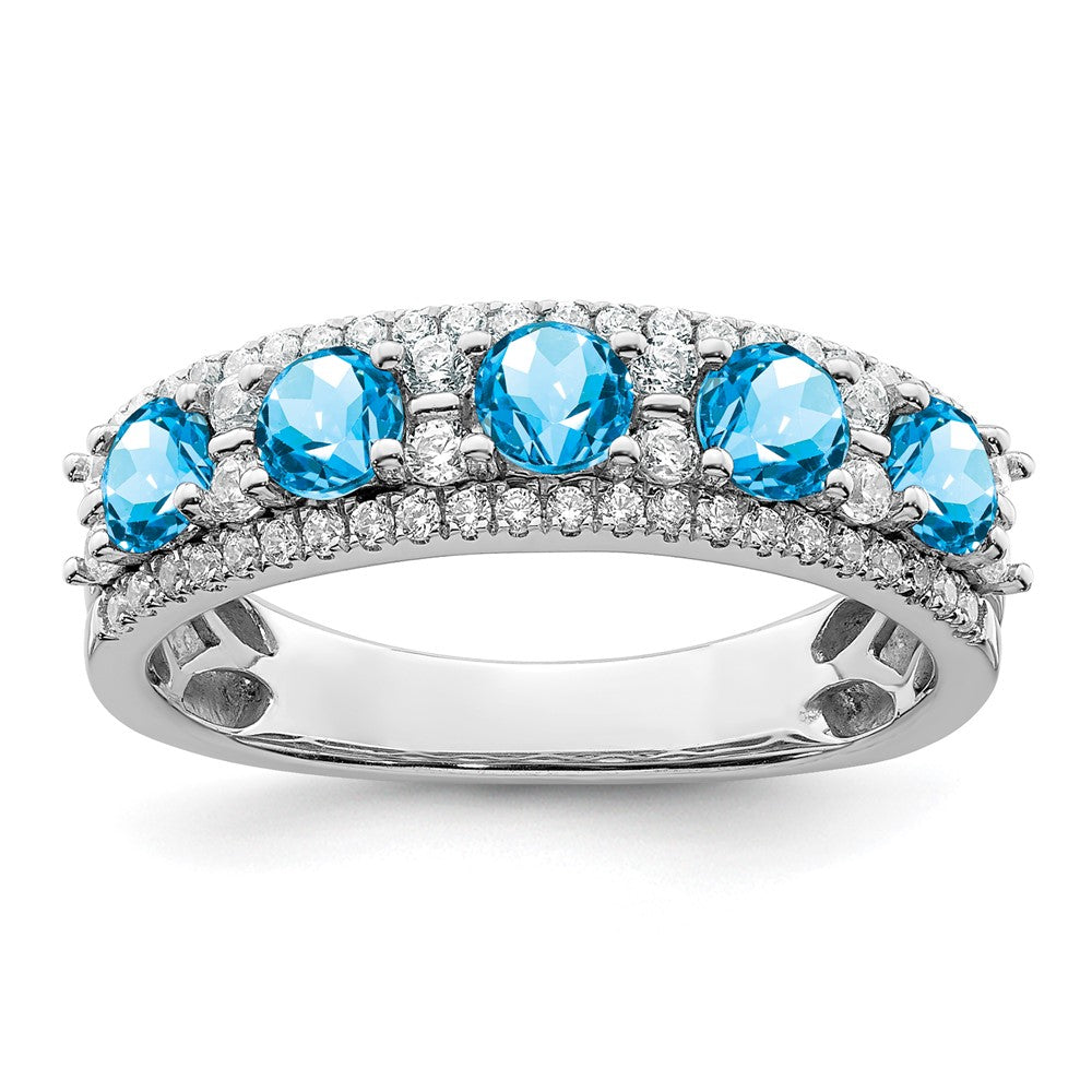 14k white gold polished blue topaz and real diamond ring rm8395 bt 039 wa