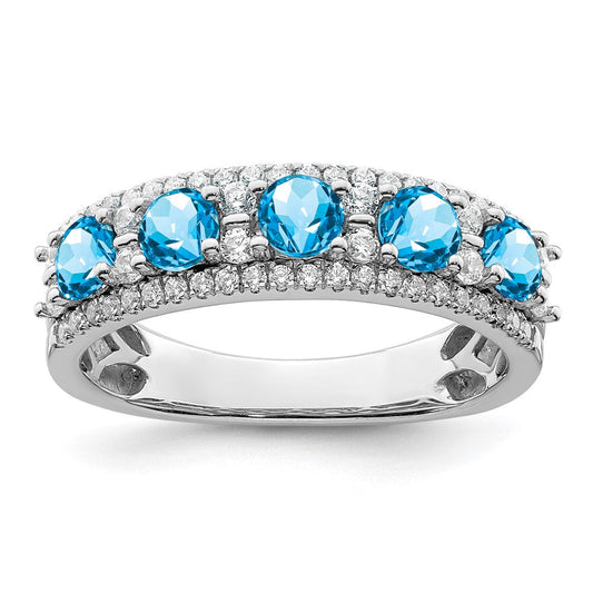 14k white gold polished blue topaz and real diamond ring rm8395 bt 039 wa