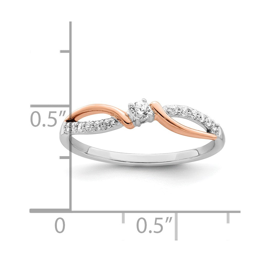 14k two tone gold white rose polished fancy real diamond ring rm8415 016 wra