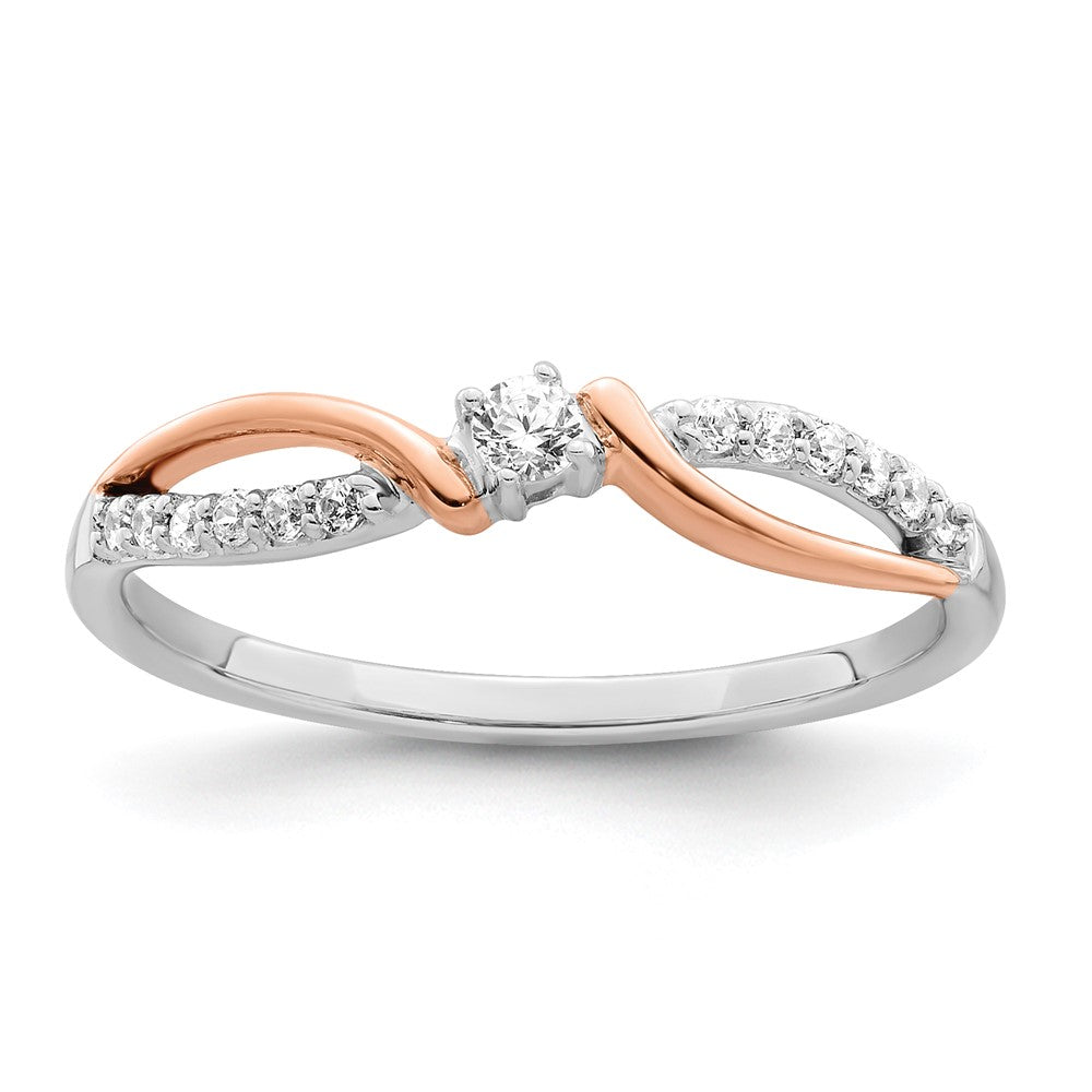 14k two tone gold white rose polished fancy real diamond ring rm8415 016 wra