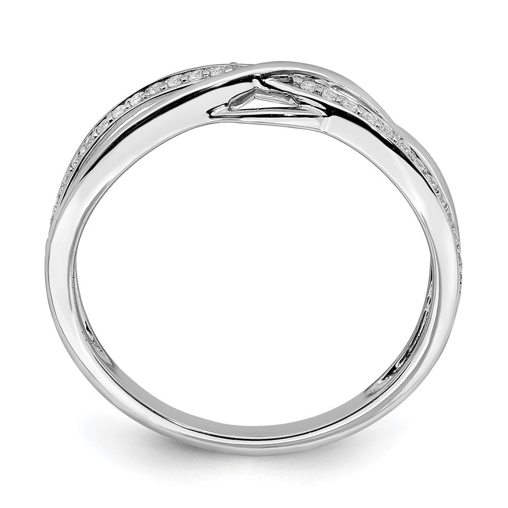 14k white gold polished wavy design real diamond ring rm8448 010 wa