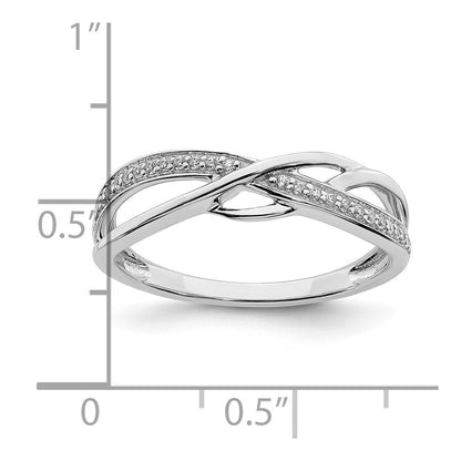 14k white gold polished wavy design real diamond ring rm8448 010 wa
