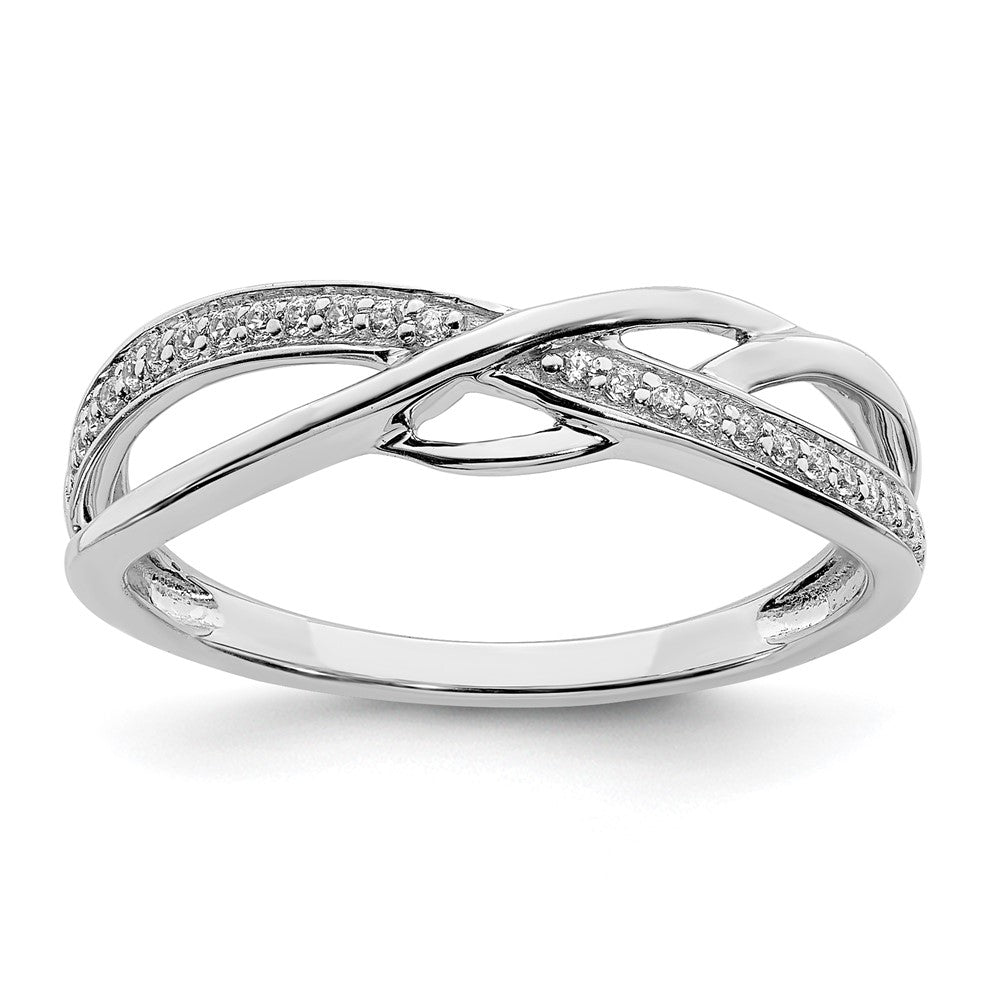 14k white gold polished wavy design real diamond ring rm8448 010 wa