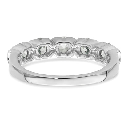 1.07ct. CZ Solid Real 14K White Gold 5-Stone Comp. Wedding Wedding Band Ring