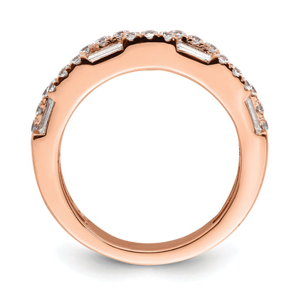 1.00ct. CZ Solid Real 14K Rose Gold Complete Wedding Wedding Band Ring