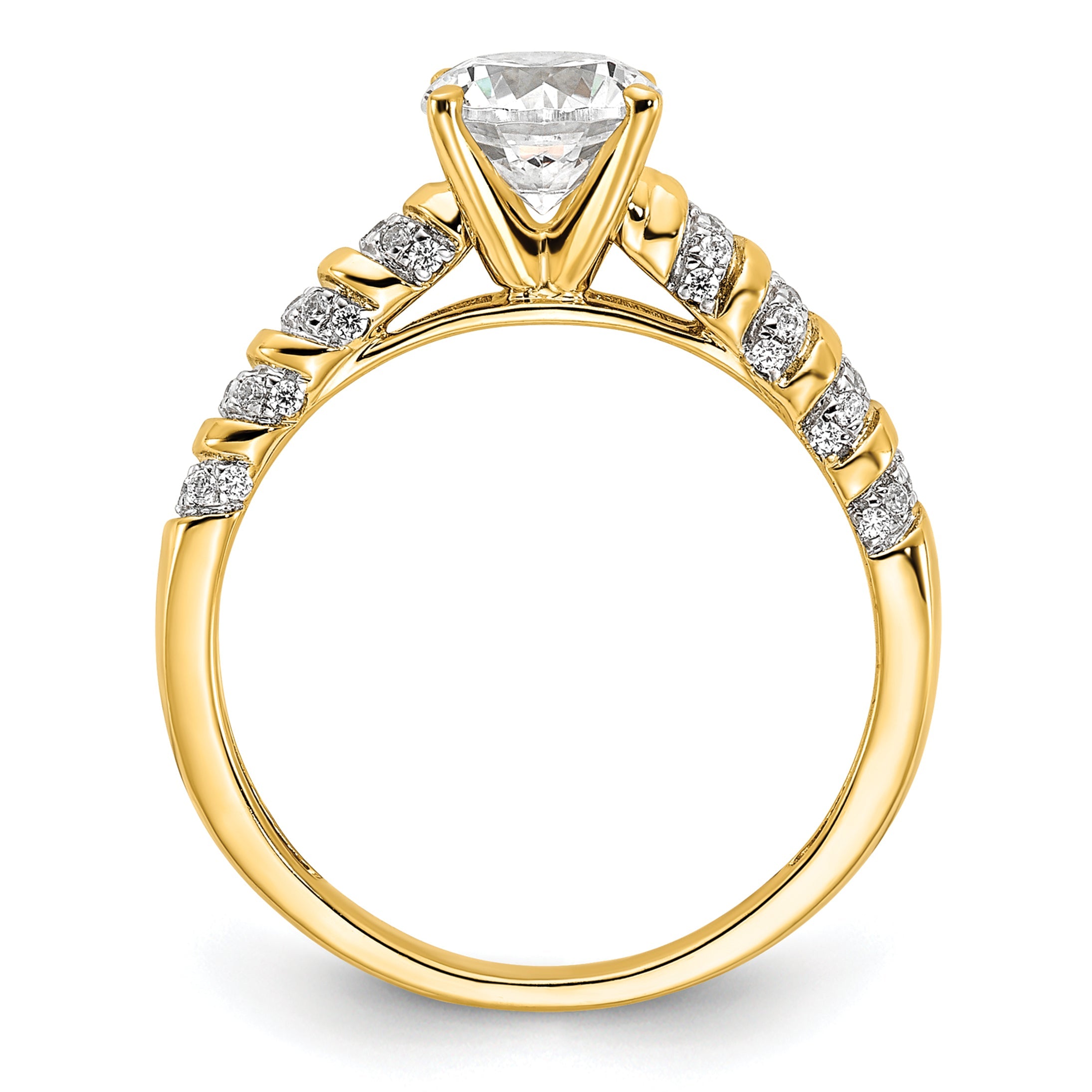 1.00ct. CZ Solid Real 14K Twisted Engagement Ring