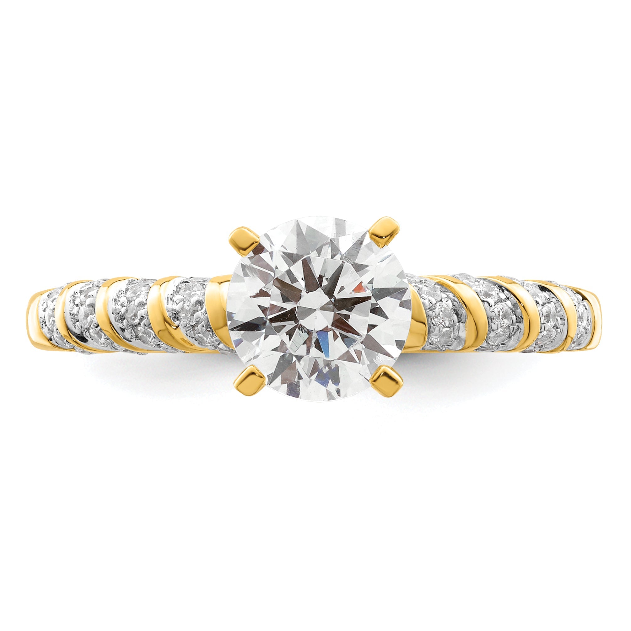 1.00ct. CZ Solid Real 14K Twisted Engagement Ring