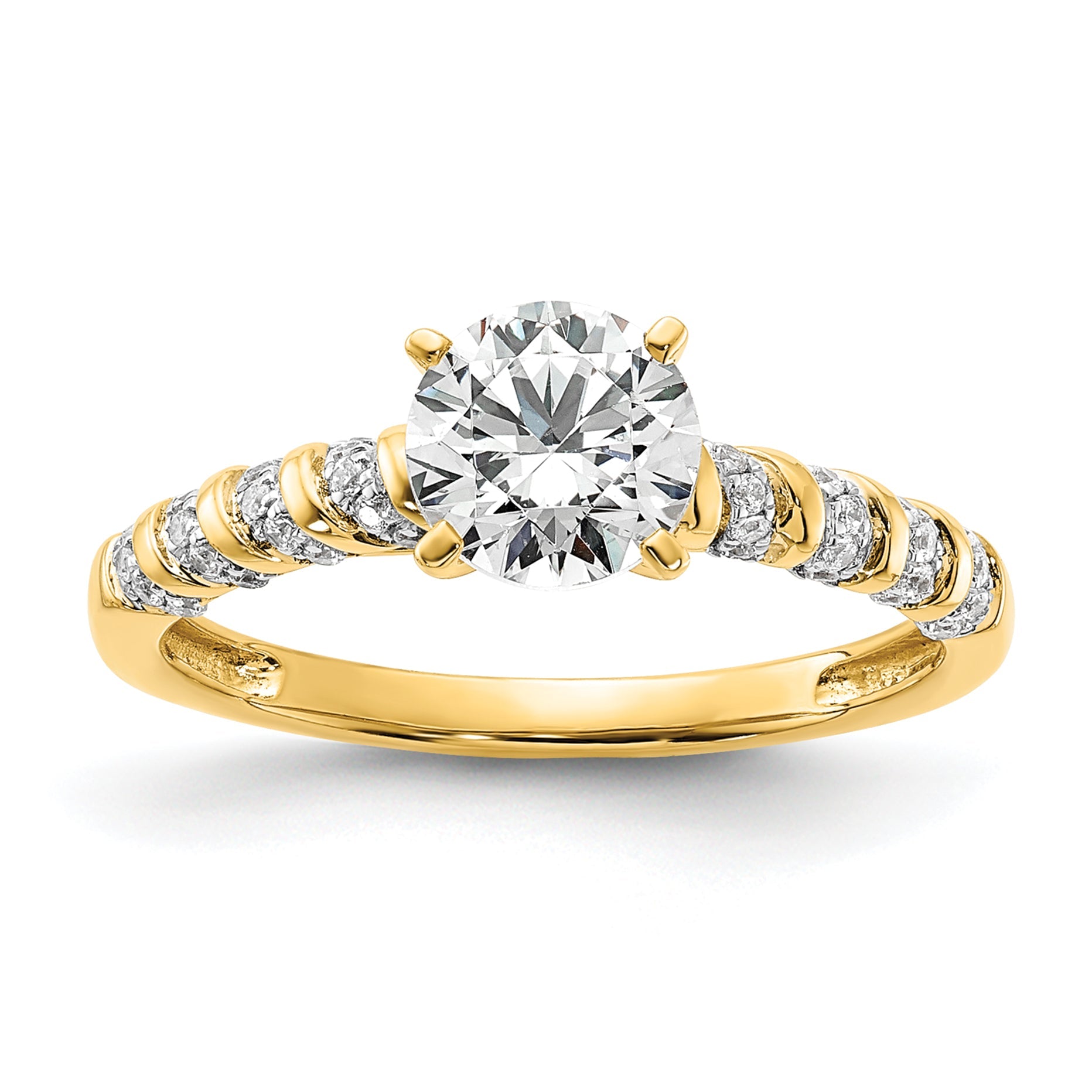 1.00ct. CZ Solid Real 14K Twisted Engagement Ring