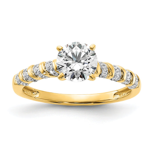 1.00ct. CZ Solid Real 14K Twisted Engagement Ring