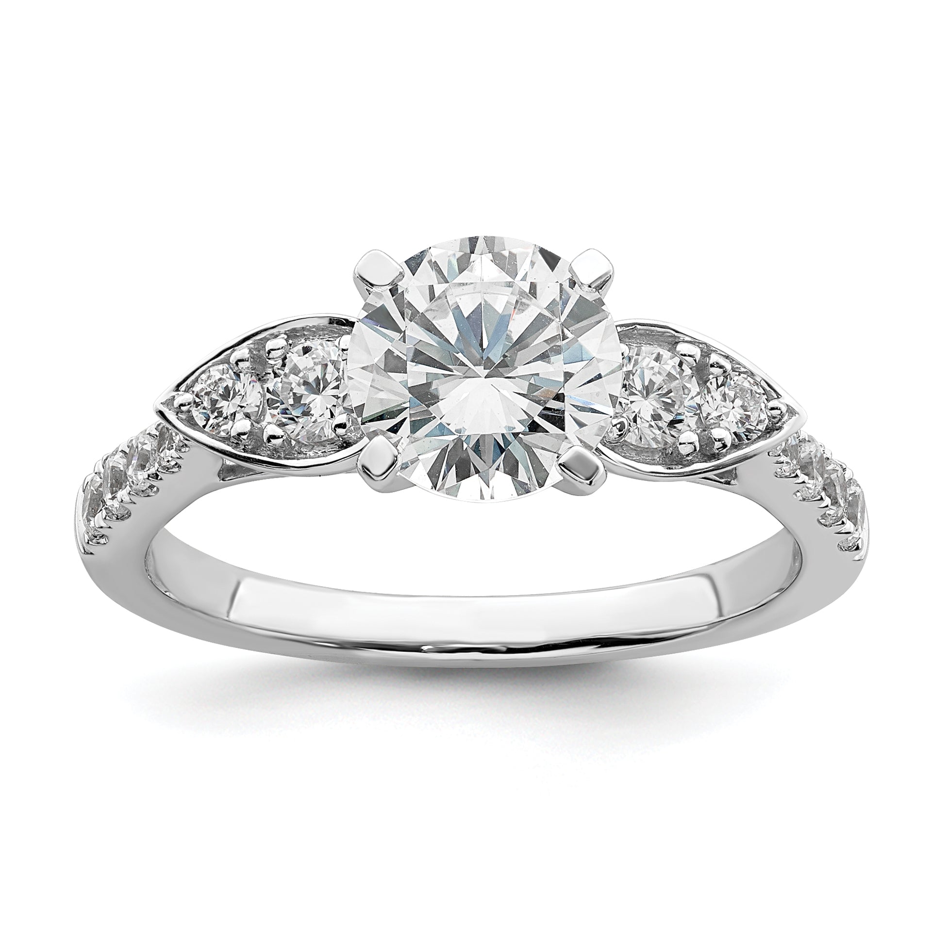1.25ct. CZ Solid Real 14K White Gold Engagement Ring