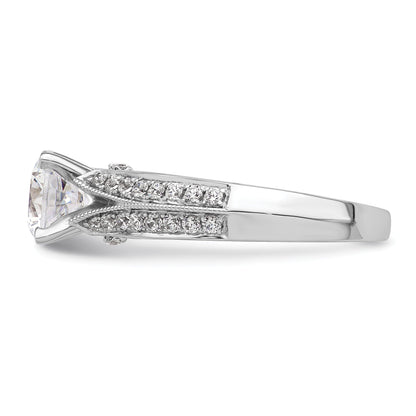 1.00ct. CZ Solid Real 14K White Gold Engagement Ring