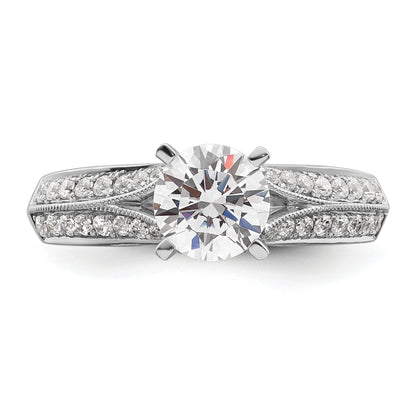 1.00ct. CZ Solid Real 14K White Gold Engagement Ring