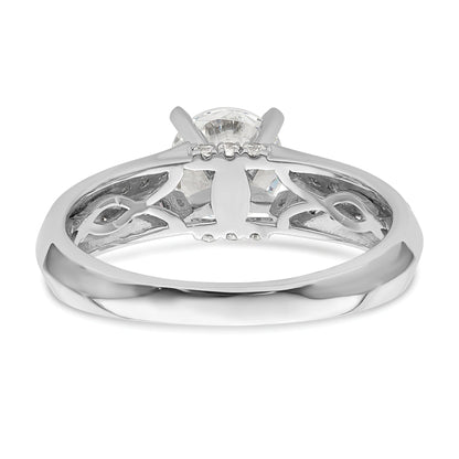 1.00ct. CZ Solid Real 14K White Gold Engagement Ring