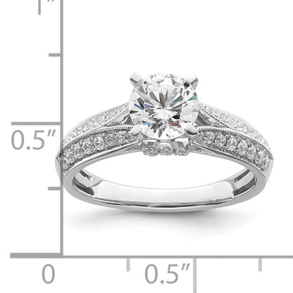 1.00ct. CZ Solid Real 14K White Gold Engagement Ring