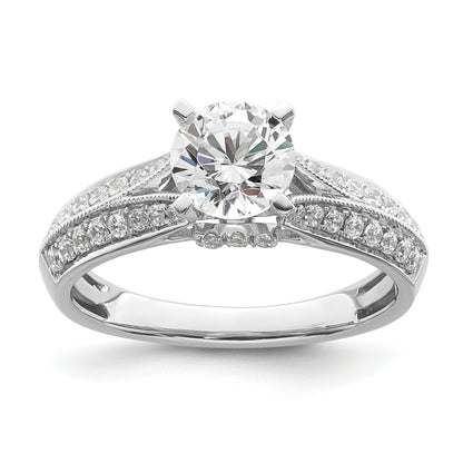 1.00ct. CZ Solid Real 14K White Gold Engagement Ring