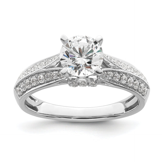 1.00ct. CZ Solid Real 14K White Gold Engagement Ring