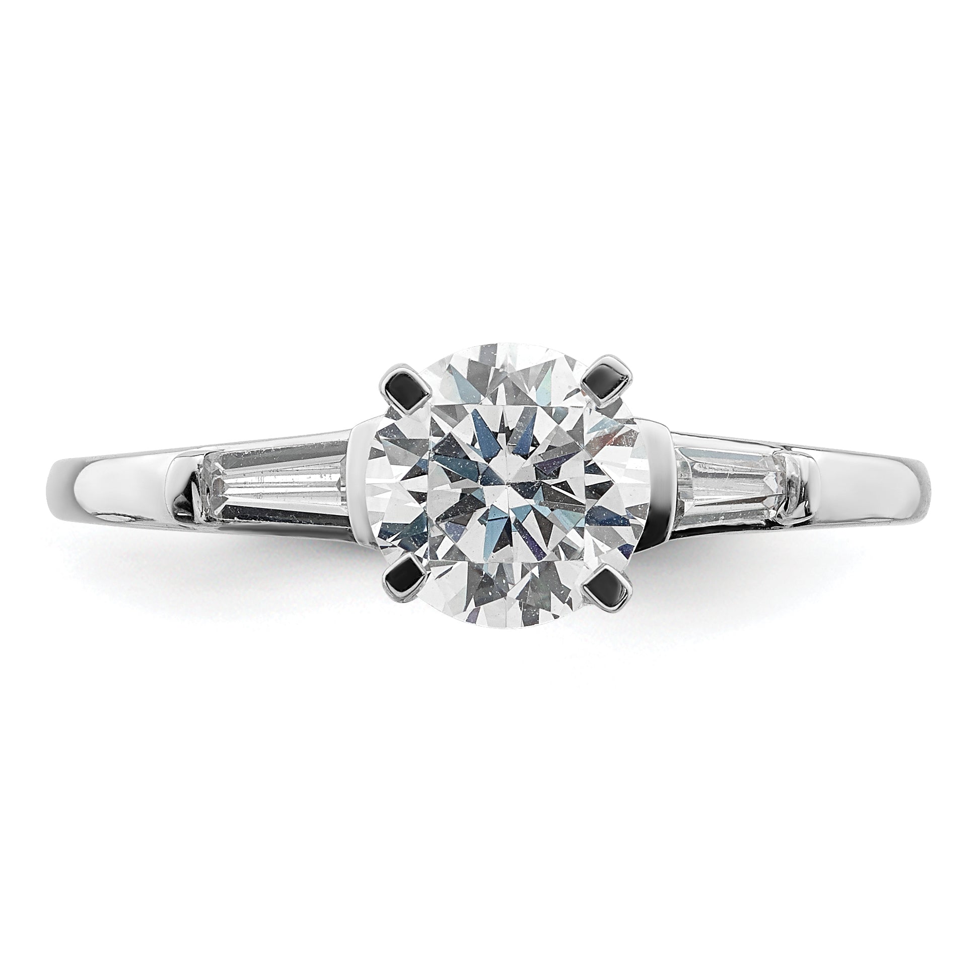 1.00ct. CZ Solid Real 14K White Gold Engagement Ring