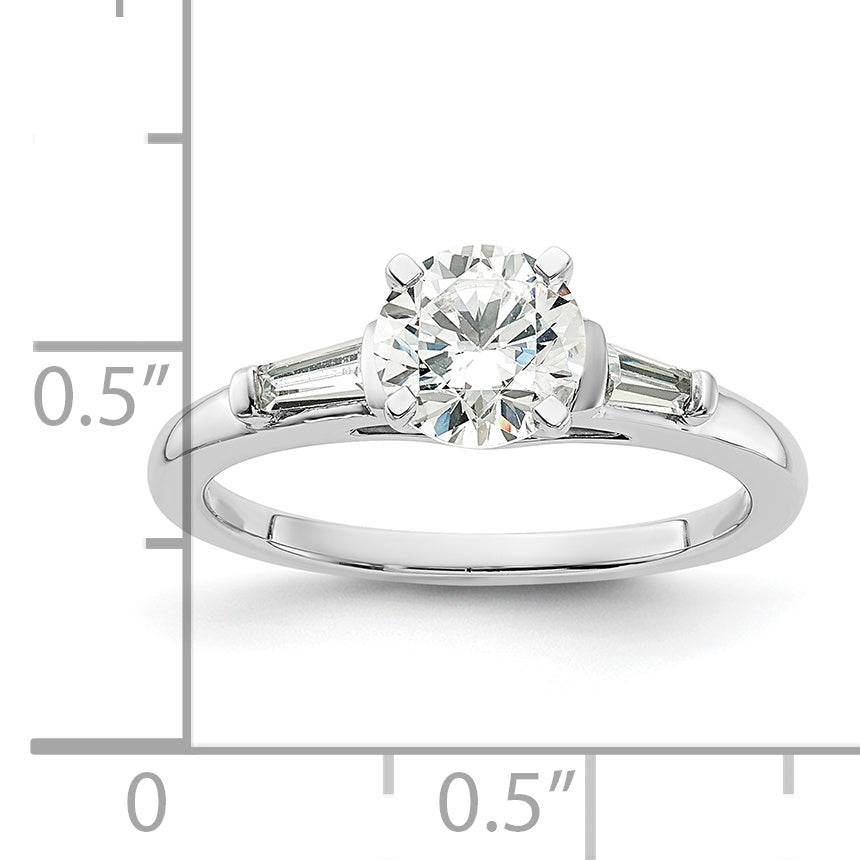 1.00ct. CZ Solid Real 14K White Gold Engagement Ring