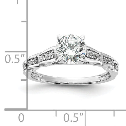 1.00ct. CZ Solid Real 14K White Gold Twisted Engagement Ring