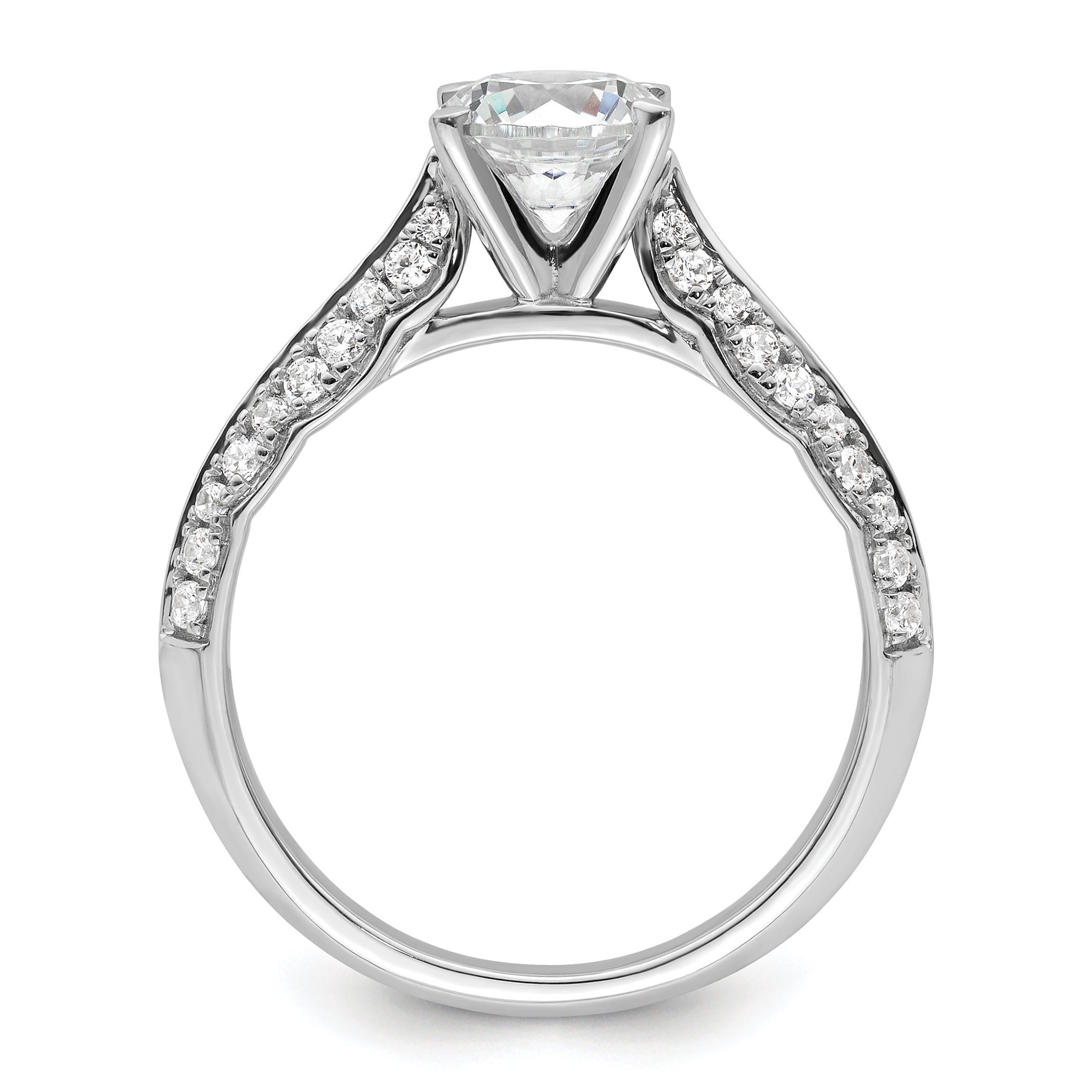 1.00ct. CZ Solid Real 14K White Gold Engagement Ring