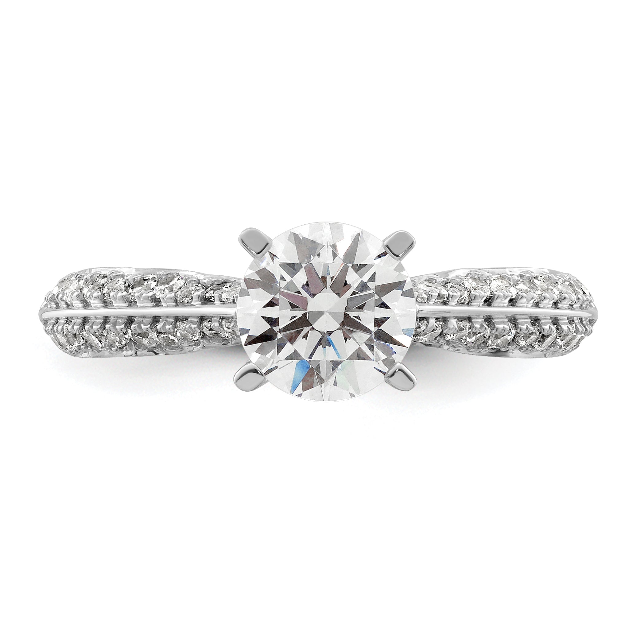 1.00ct. CZ Solid Real 14K White Gold Engagement Ring