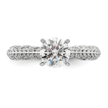 1.00ct. CZ Solid Real 14K White Gold Engagement Ring