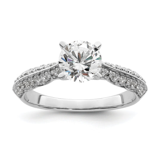 1.00ct. CZ Solid Real 14K White Gold Engagement Ring