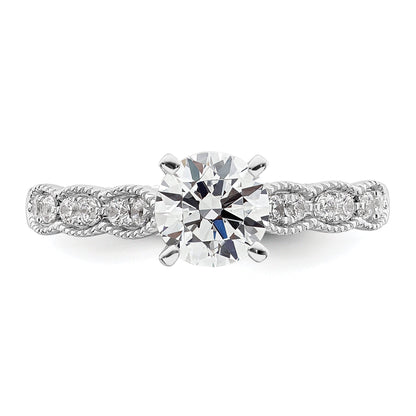 1.00ct. CZ Solid Real 14K White Gold Engagement Ring