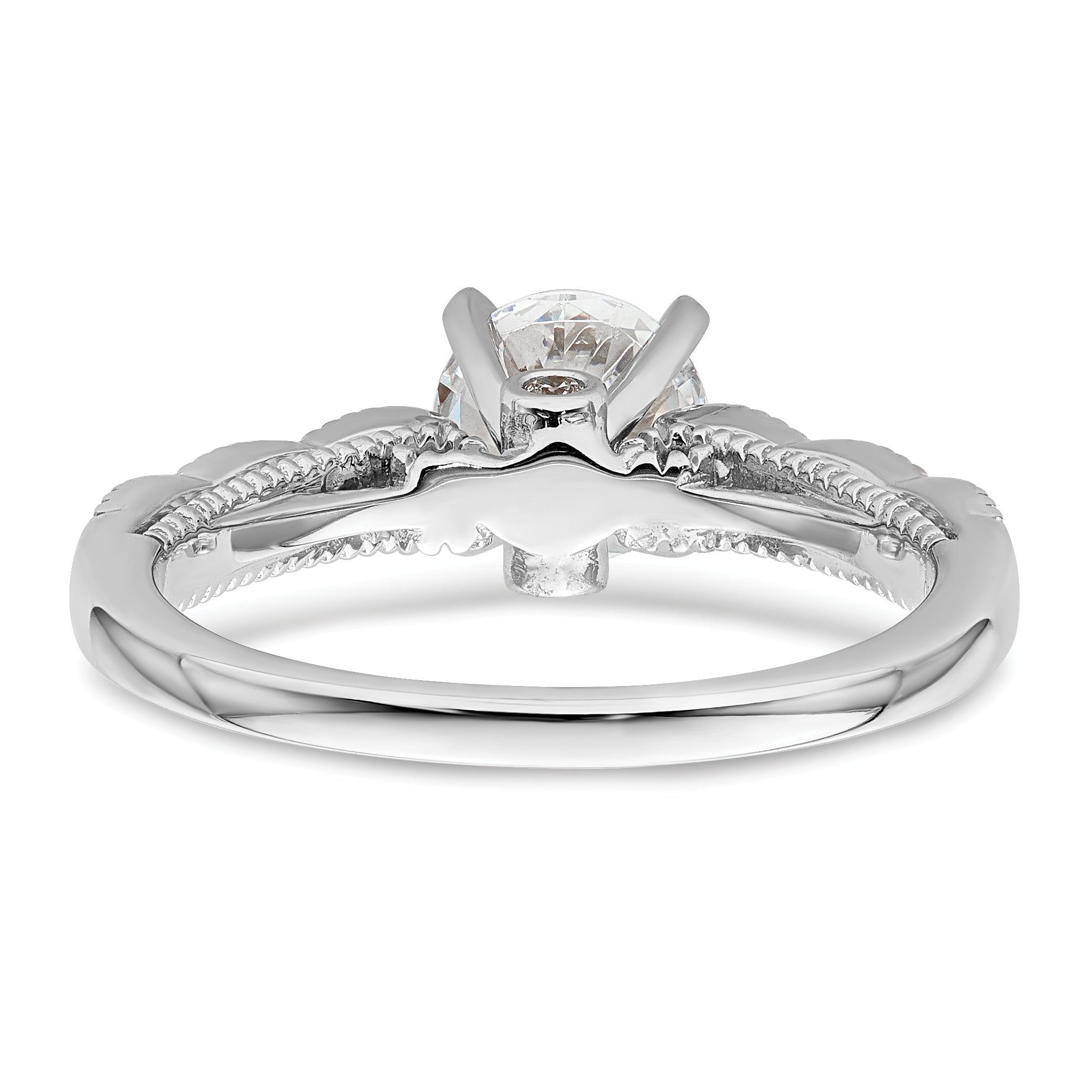 1.00ct. CZ Solid Real 14K White Gold Engagement Ring